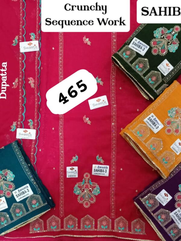 Swastik Crunchy Top Pure Chiffon Dupatta Unstitched Suits