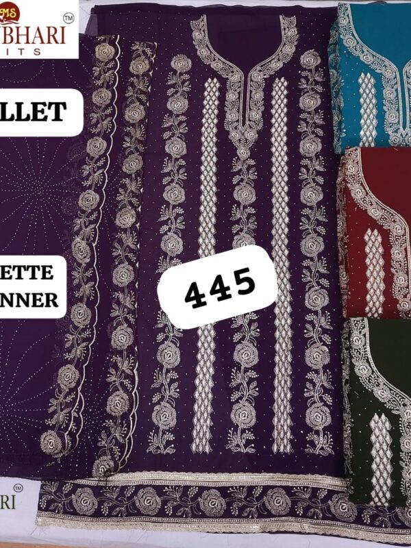 1000718241 Manbhari Georgette Top Pure Chiffon Dupatta Unstitched Suits