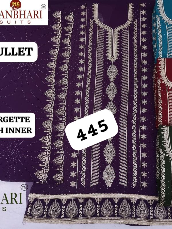 1000718242 Manbhari Georgette Top Pure Chiffon Dupatta Unstitched Suits