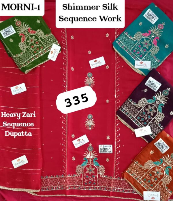 1000718246 Swastik Shimmer Top Pure Chiffon Dupatta Unstitched Suits