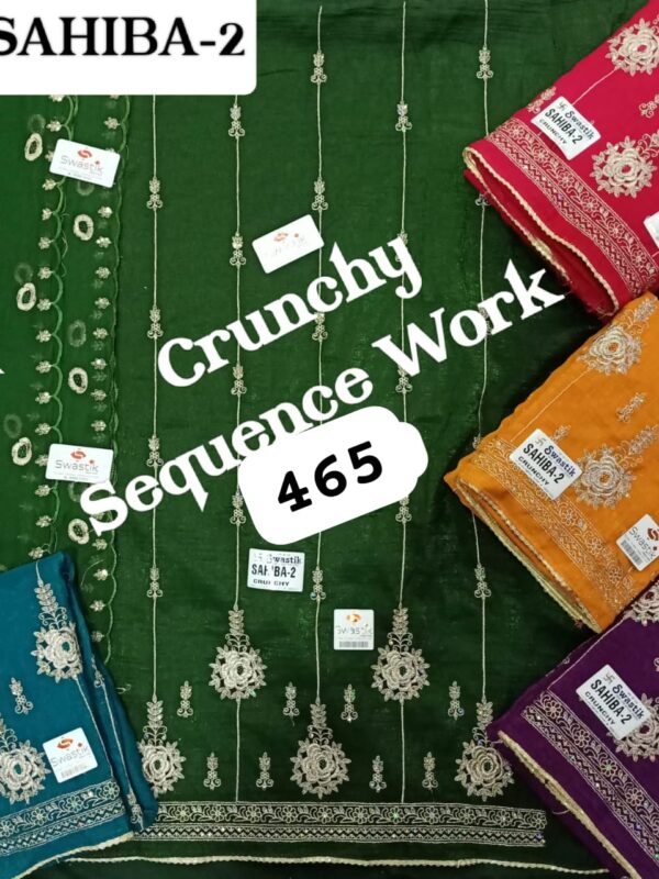 Swastik Crunchy Top Pure Chiffon Dupatta Unstitched Suits