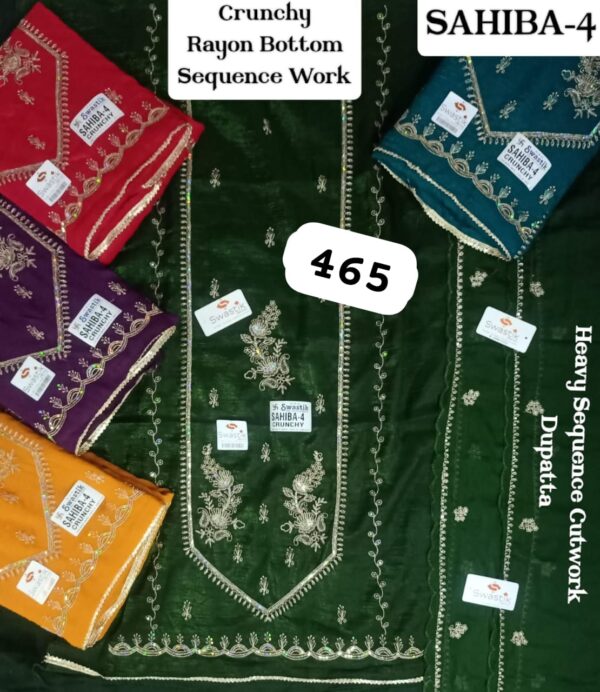 1000718249 Swastik Crunchy Top Pure Chiffon Dupatta Unstitched Suits