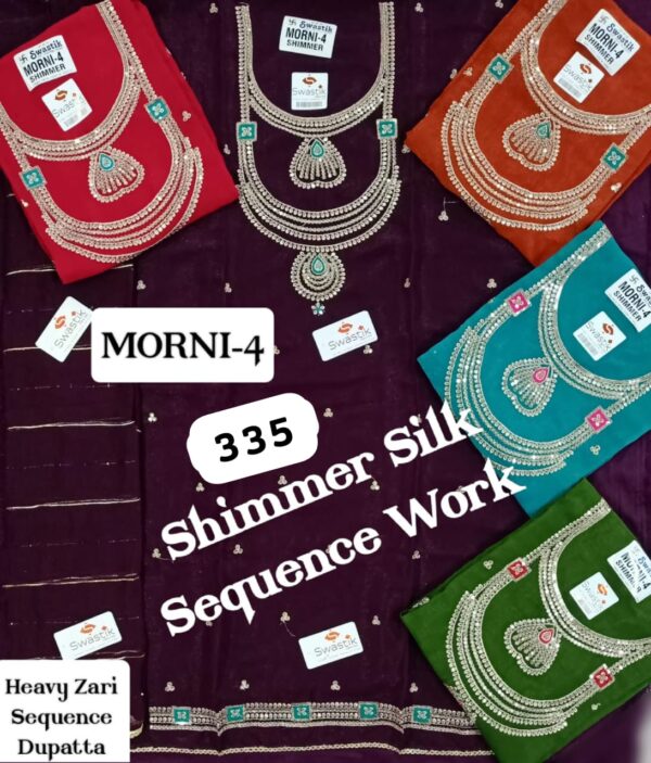 1000718250 Swastik Shimmer Top Pure Chiffon Dupatta Unstitched Suits