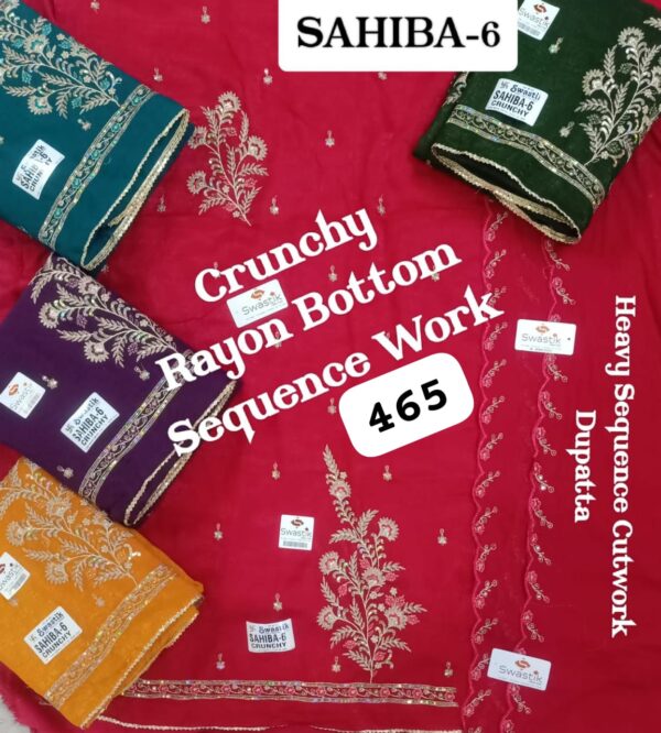 Swastik Crunchy Top Pure Chiffon Dupatta Unstitched Suits