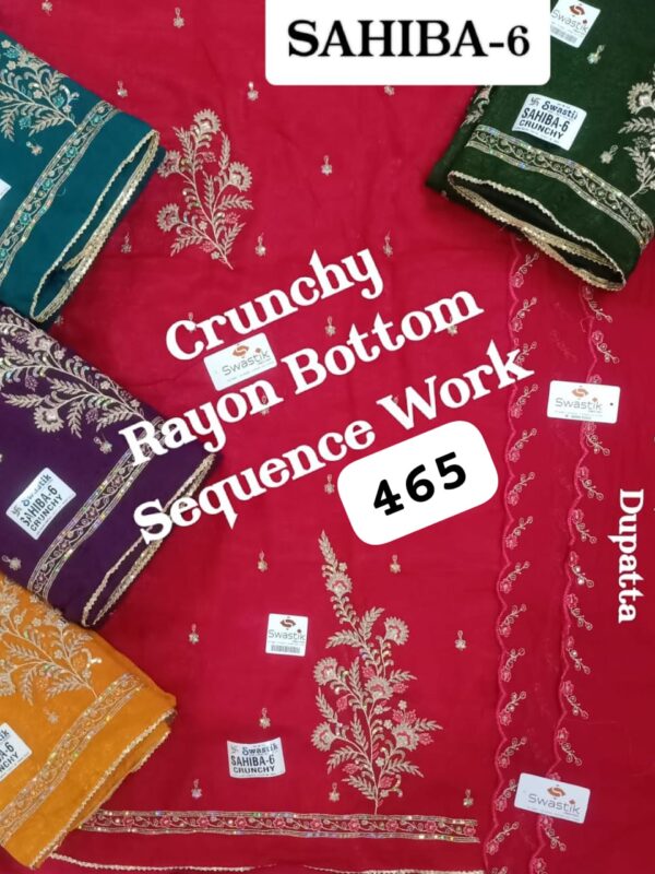 Swastik Crunchy Top Pure Chiffon Dupatta Unstitched Suits