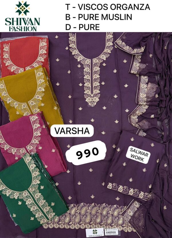 Shivansh Organza Top Pure Chiffon Dupatta Unstitched Suits