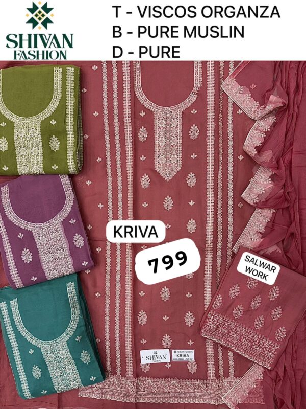 1000718543 Shivansh Organza Top Pure Chiffon Dupatta Unstitched Suits