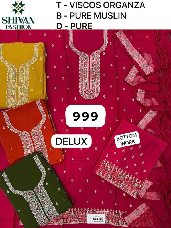 1000718544 Shivansh Organza Top Pure Chiffon Dupatta Unstitched Suits