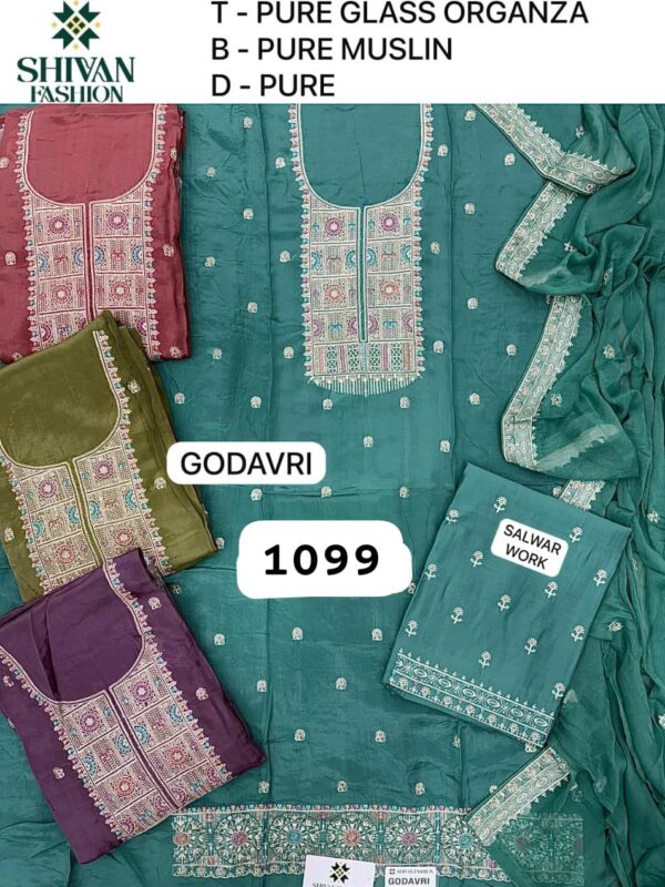 1000718546 Shivansh Organza Top Pure Chiffon Dupatta Unstitched Suits