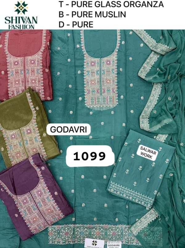 Shivansh Organza Top Pure Chiffon Dupatta Unstitched Suits