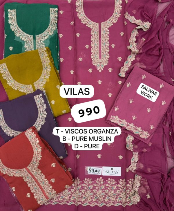 Shivansh Organza Top Pure Chiffon Dupatta Unstitched Suits