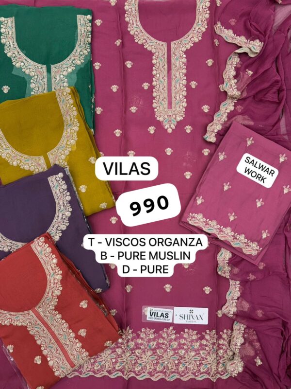 1000718547 Shivansh Organza Top Pure Chiffon Dupatta Unstitched Suits