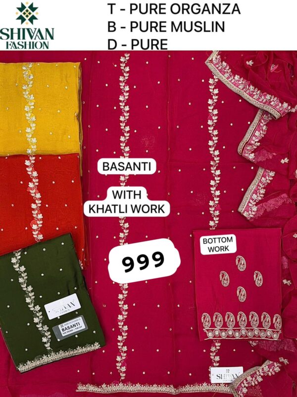1000718549 Shivansh Organza Top Pure Chiffon Dupatta Unstitched Suits