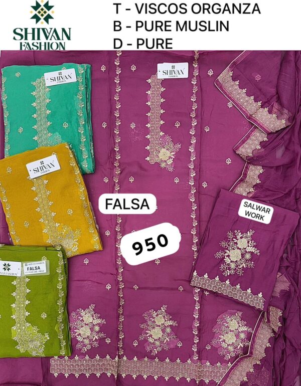 Shivansh Organza Top Pure Chiffon Dupatta Unstitched Suits