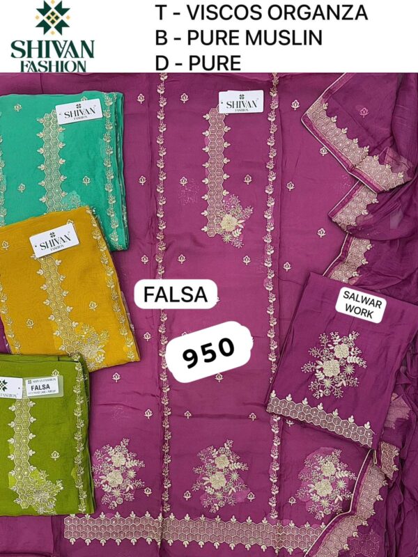 1000718555 Shivansh Organza Top Pure Chiffon Dupatta Unstitched Suits