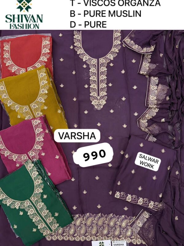 1000718556 Shivansh Organza Top Pure Chiffon Dupatta Unstitched Suits