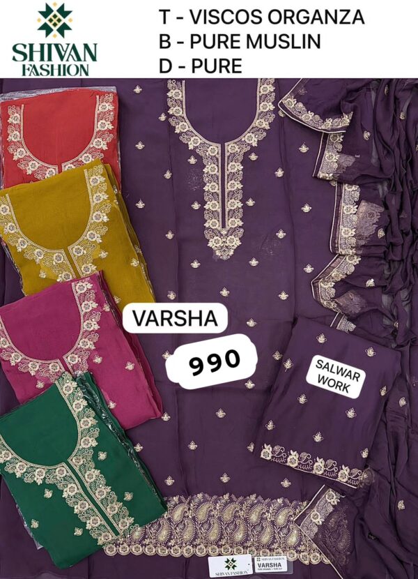 Shivansh Organza Top Pure Chiffon Dupatta Unstitched Suits