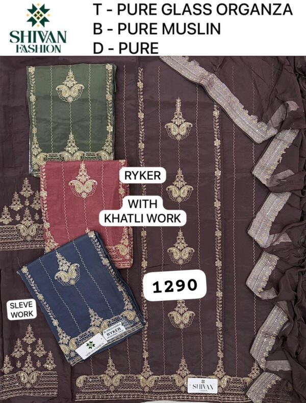 Shivansh Organza Top Pure Chiffon Dupatta Unstitched Suits