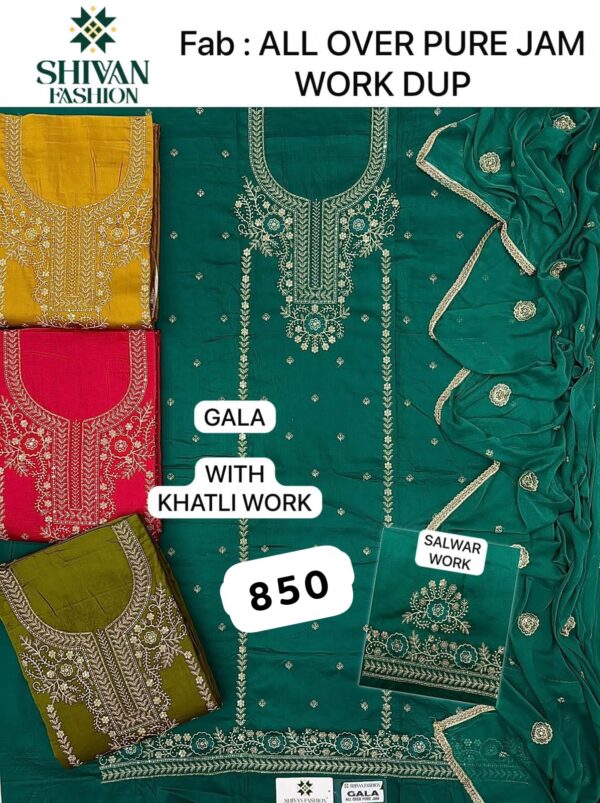Shivansh Jaam Top Pure Chiffon Dupatta Unstitched Suits