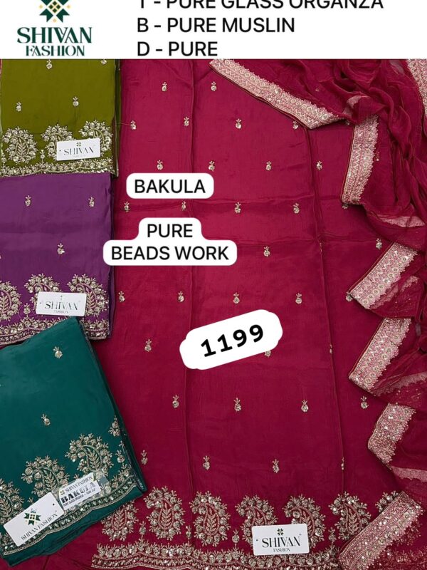 1000718562 Shivansh Organza Top Pure Chiffon Dupatta Unstitched Suits