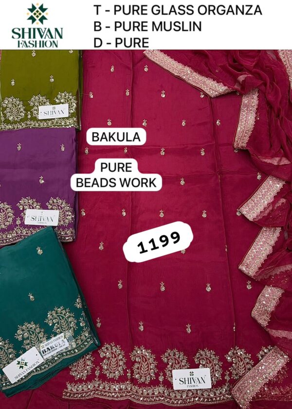 Shivansh Organza Top Pure Chiffon Dupatta Unstitched Suits