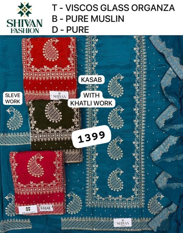 1000718563 Shivansh Organza Top Pure Chiffon Dupatta Unstitched Suits