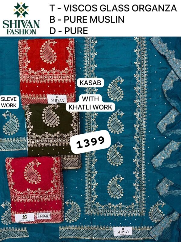 1000718563 Shivansh Organza Top Pure Chiffon Dupatta Unstitched Suits