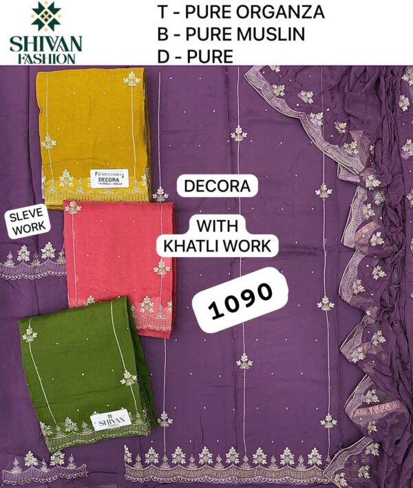 Shivansh Organza Top Pure Chiffon Dupatta Unstitched Suits