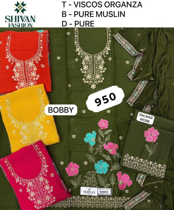 Shivansh Organza Top Pure Chiffon Dupatta Unstitched Suits