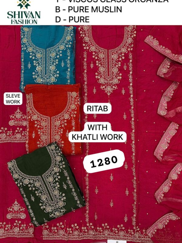 1000718571 Shivansh Organza Top Pure Chiffon Dupatta Unstitched Suits