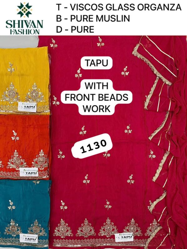 1000718572 Shivansh Organza Top Pure Chiffon Dupatta Unstitched Suits