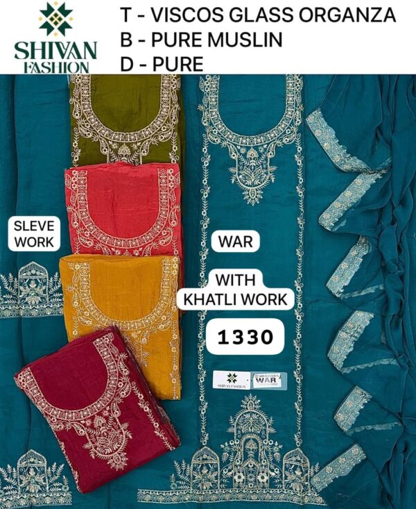 Shivansh Organza Top Pure Chiffon Dupatta Unstitched Suits