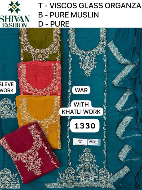1000718574 Shivansh Organza Top Pure Chiffon Dupatta Unstitched Suits