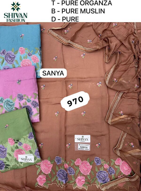 Shivansh Organza Top Pure Chiffon Dupatta Unstitched Suits