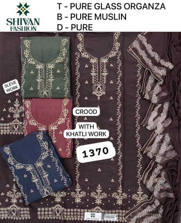 1000718576 Shivansh Organza Top Pure Chiffon Dupatta Unstitched Suits