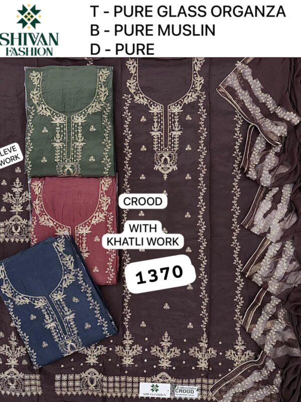 1000718576 Shivansh Organza Top Pure Chiffon Dupatta Unstitched Suits