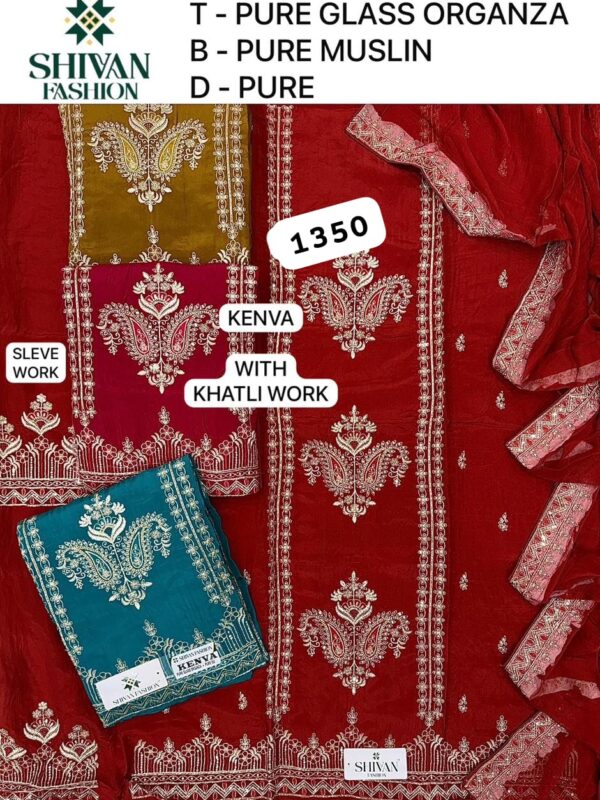 1000718577 Shivansh Organza Top Pure Chiffon Dupatta Unstitched Suits