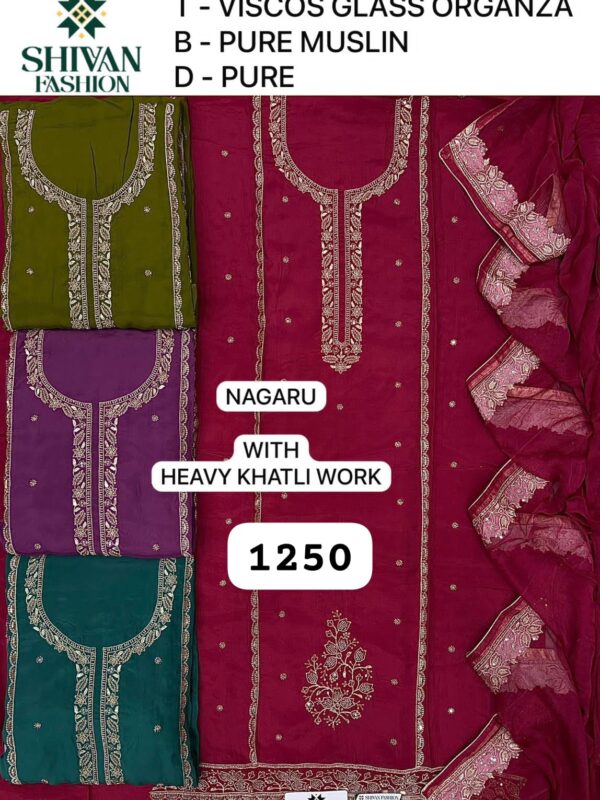 1000718584 Shivansh Organza Top Pure Chiffon Dupatta Unstitched Suits