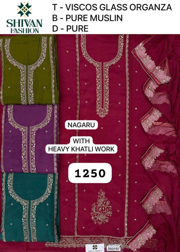 Shivansh Organza Top Pure Chiffon Dupatta Unstitched Suits