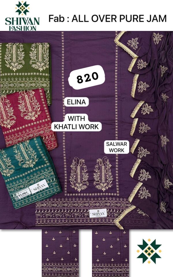 Shivansh Jaam Top Pure Chiffon Dupatta Unstitched Suits