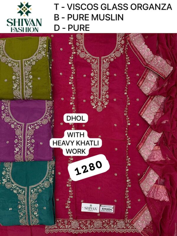 Shivansh Organza Top Pure Chiffon Dupatta Unstitched Suits