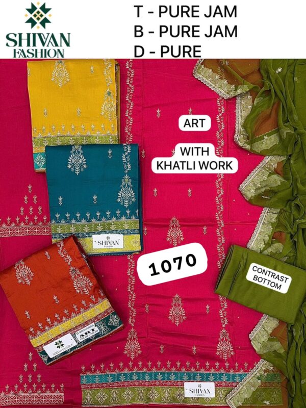 1000718589 Shivansh Organza Top Pure Chiffon Dupatta Unstitched Suits