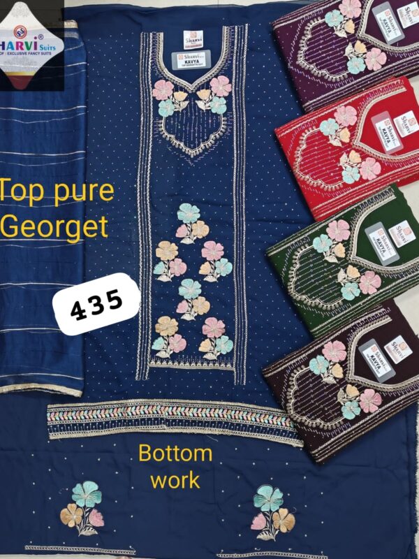 1000720831 Sharvi Georgette Top Pure Chiffon Dupatta Unstitched Suits