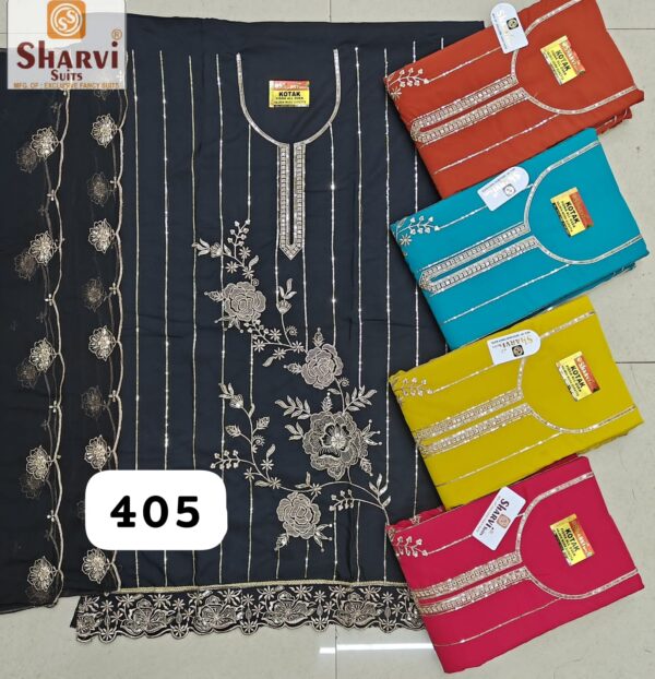 Sharvi Fiona Top Pure Chiffon Dupatta Unstitched Suits