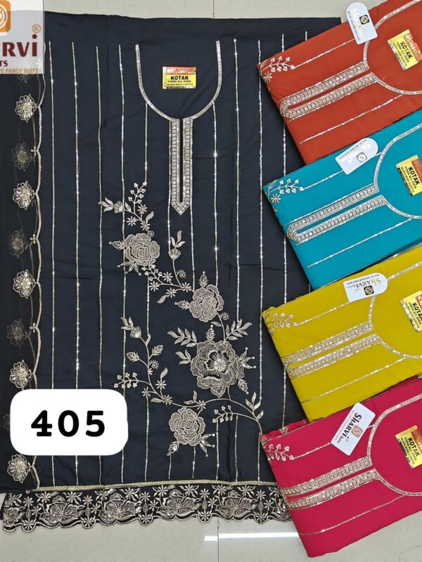 1000720839 Sharvi Fiona Top Pure Chiffon Dupatta Unstitched Suits