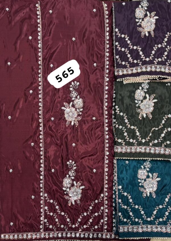 SCAK Glass Top Pure Chiffon Dupatta Unstitched Suits