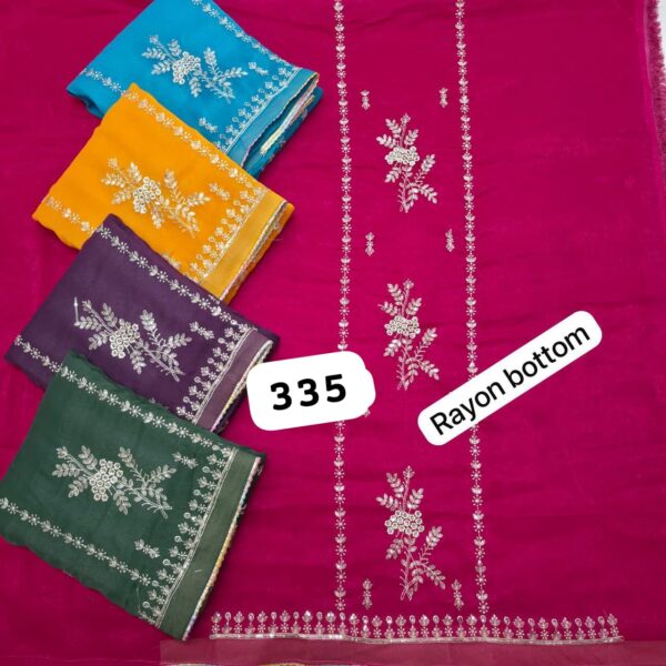 SCAK Shimmer Top Pure Chiffon Dupatta Unstitched Suits