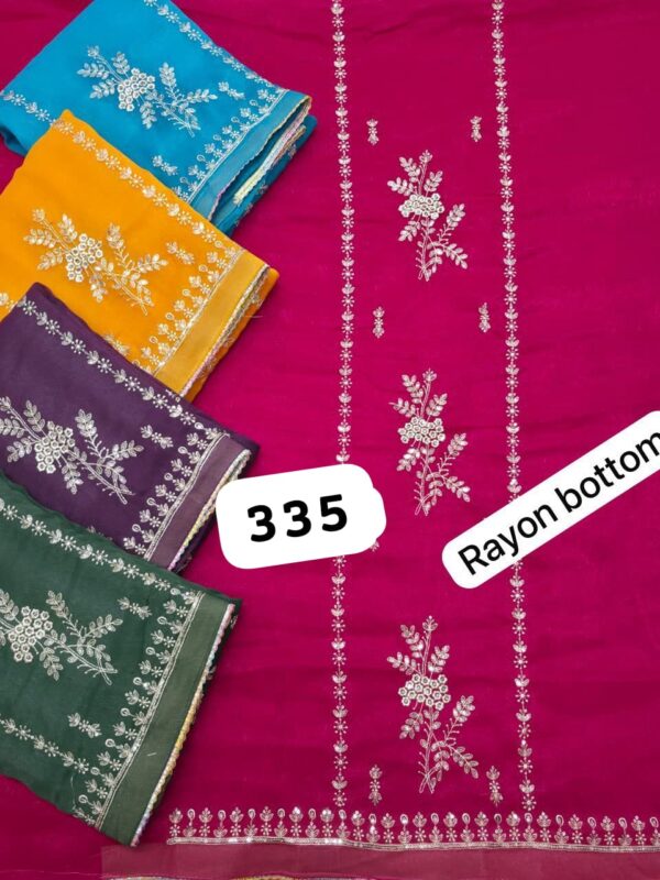 1000720846 SCAK Shimmer Top Pure Chiffon Dupatta Unstitched Suits