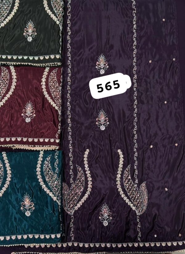SCAK Glass Top Pure Chiffon Dupatta Unstitched Suits