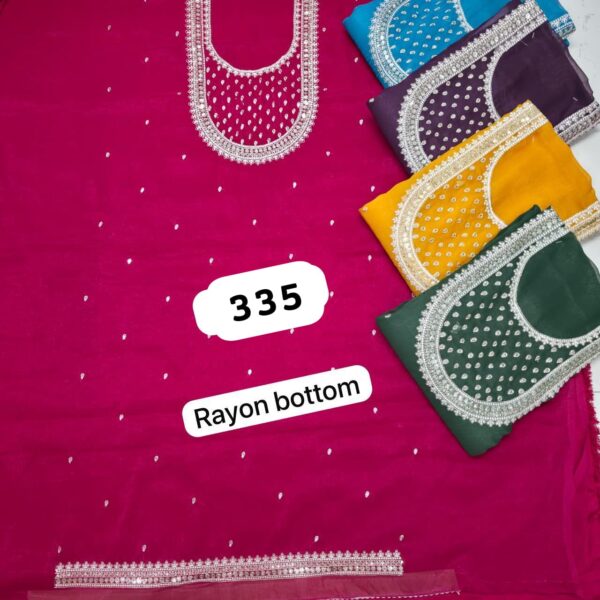 SCAK Shimmer Top Pure Chiffon Dupatta Unstitched Suits